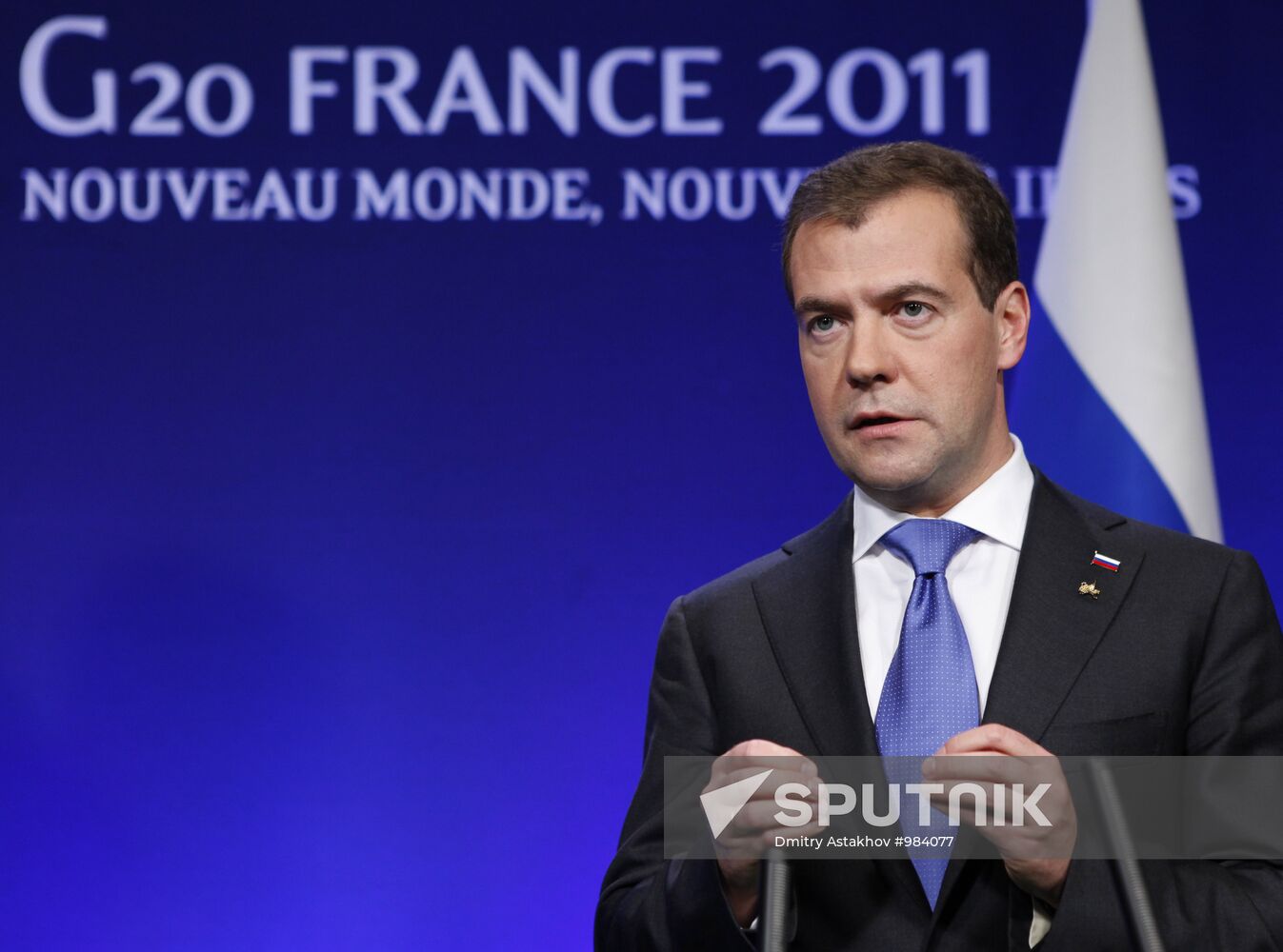 Dmitry Medvedev takes part in G20 summit, Cannes