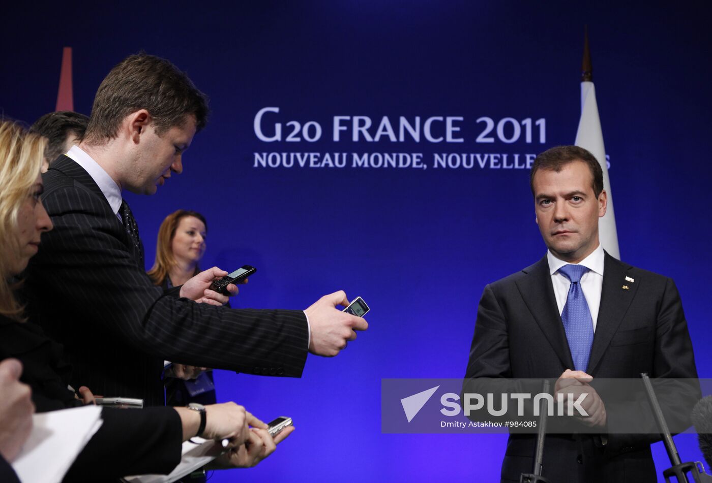 Dmitri Medvedev takes part in G20 summit, Cannes