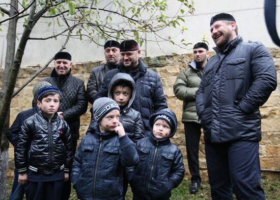 Muslims celebrate Eid al-Adha in Tsentoroy village, Chechnya