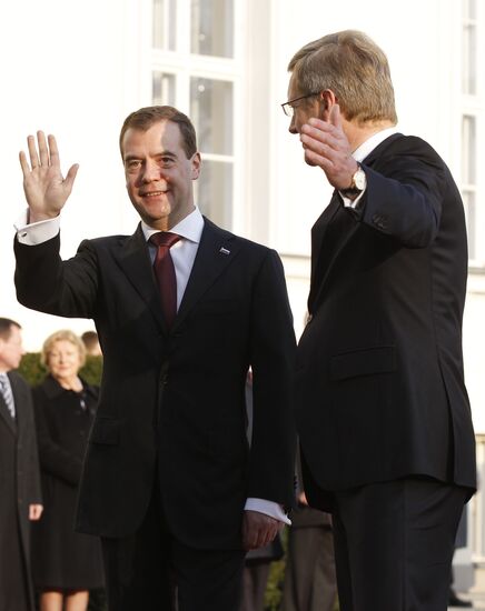 Dmitry Medvedev on official visit to Germany