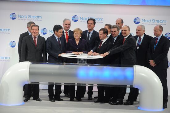 Dmitry Medvedev attends Nord Stream pipilene commissioning