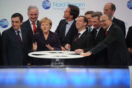 Dmitry Medvedev attends Nord Stream pipilene commissioning