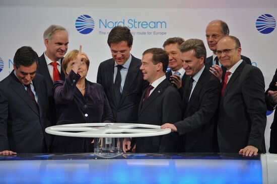 Dmitry Medvedev attends Nord Stream pipilene commissioning