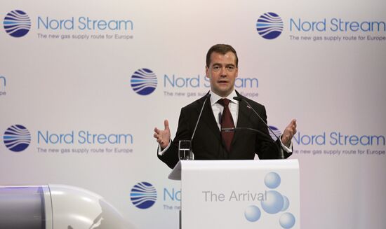 Dmitry Medvedev attends Nord Stream pipeline commissioning
