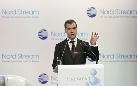 Dmitry Medvedev attends Nord Stream pipeline commissioning