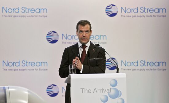 Dmitry Medvedev attends Nord Stream pipeline commissioning