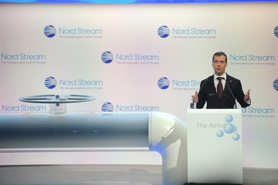 Dmitry Medvedev attends Nord Stream pipeline commissioning
