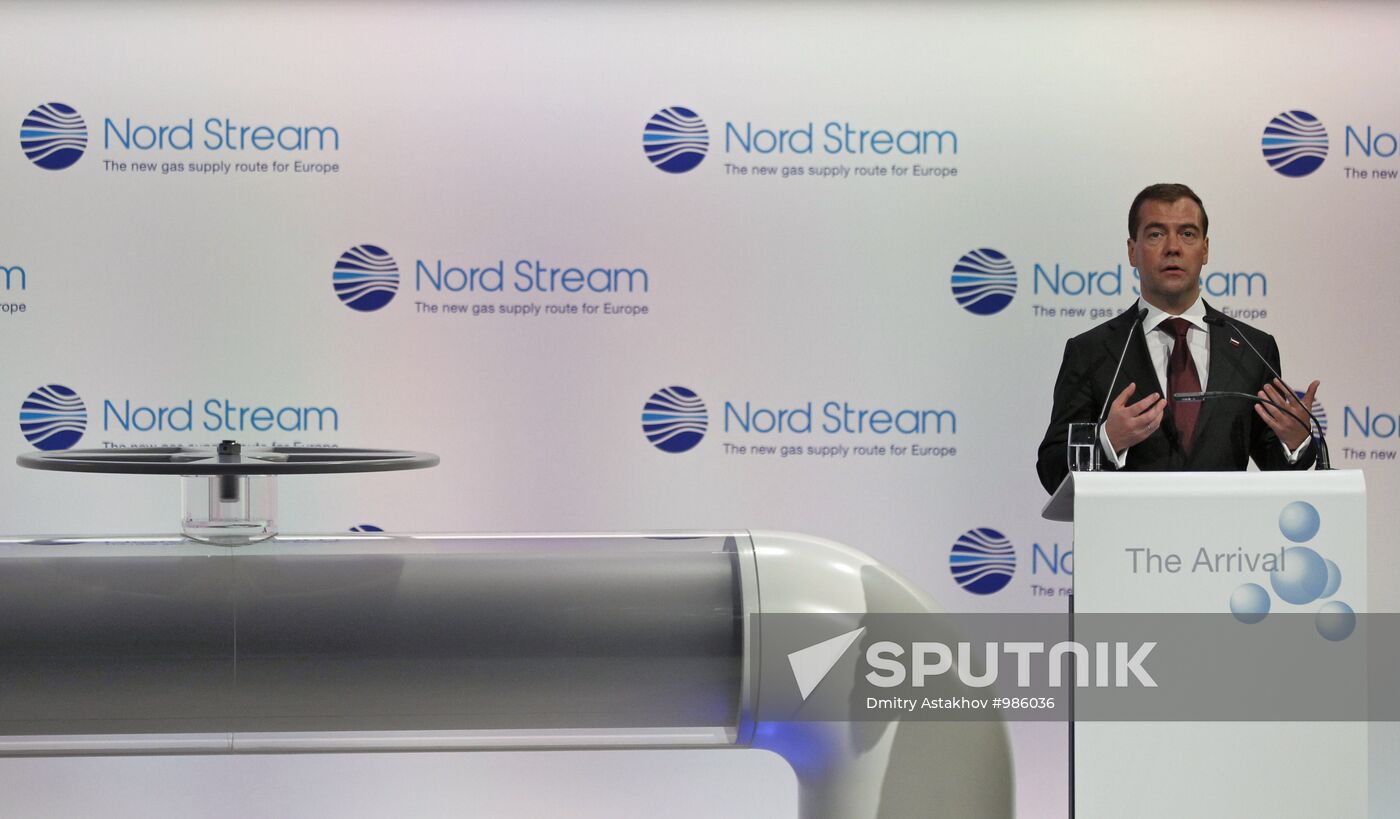 Dmitry Medvedev attends Nord Stream pipeline commissioning