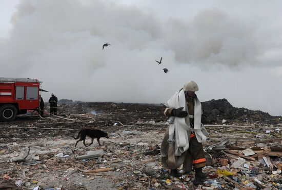 Household waste disposal site flames up in Leningrad Region