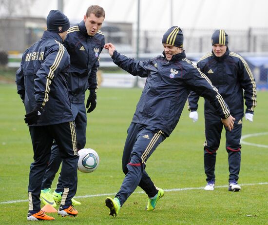 Russian football team holds training session