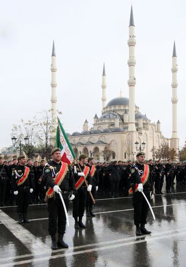 Celebrating RF Interior Affairs ministry workers day in Grozny