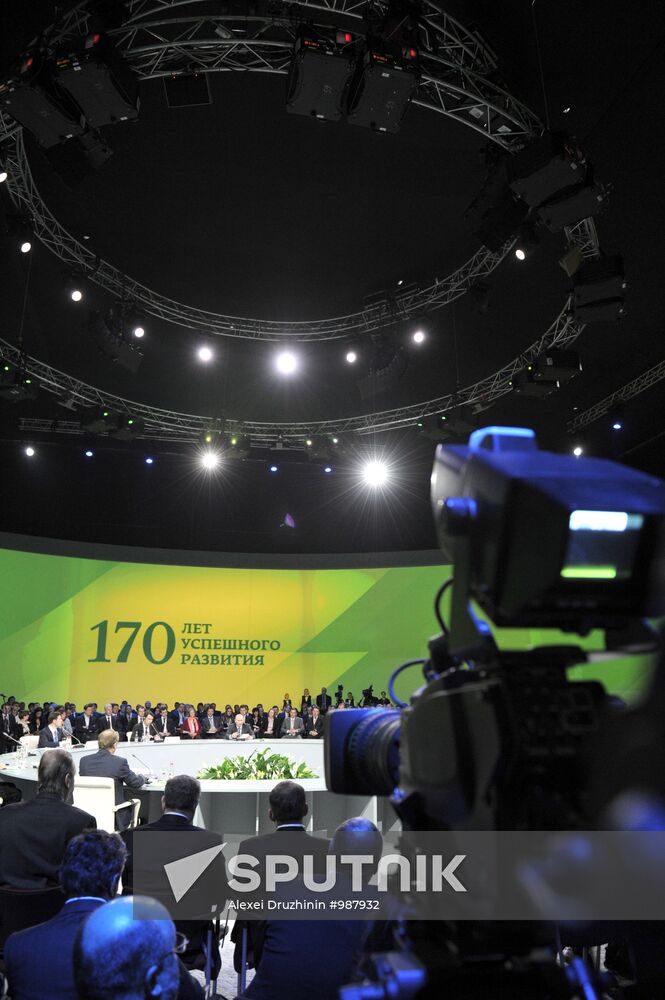 Vladimir Putin attends 170th anniversary Sberbank events