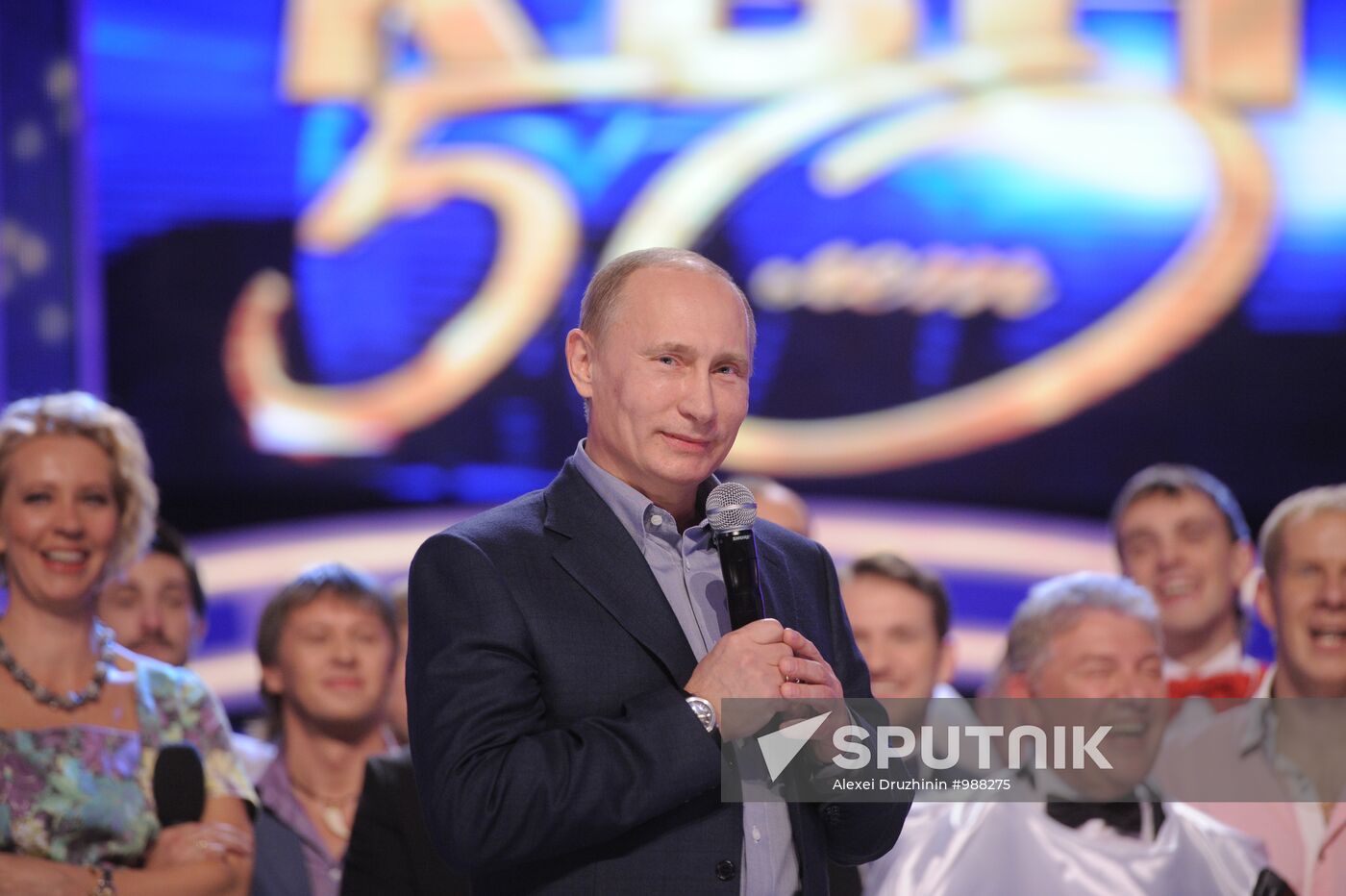 Vladimir Putin attends KVN humor show's 50th anniversary program