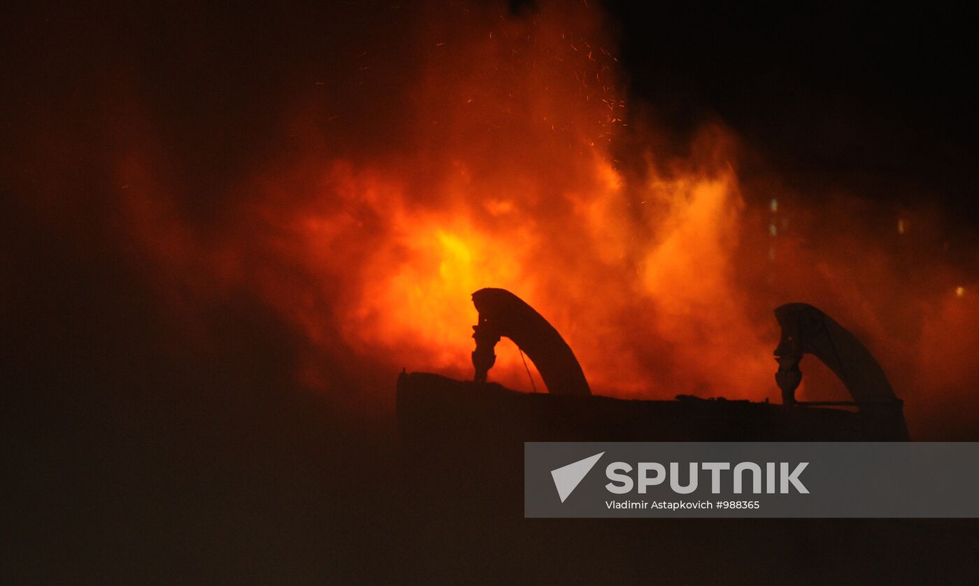 Fire onboard "Sergei Abramov" motor ship in Moscow