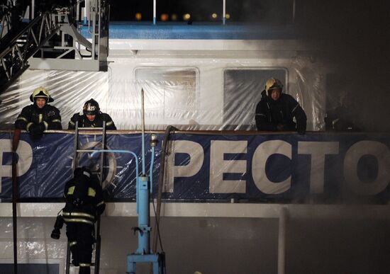 Fire onboard "Sergei Abramov" motor ship in Moscow