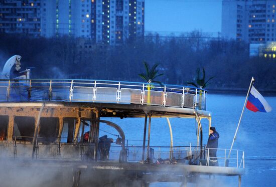 Fire onboard "Sergei Abramov" motor ship in Moscow