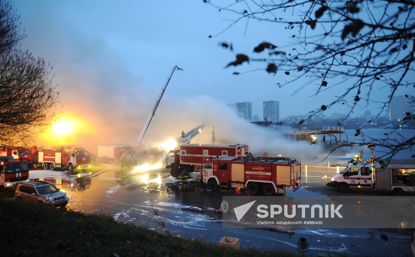 Fire onboard "Sergei Abramov" motor ship in Moscow