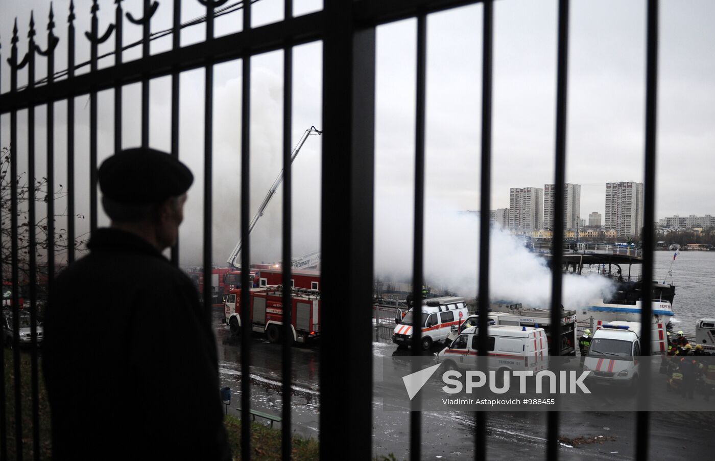 Fire onboard "Sergei Abramov" motor ship in Moscow