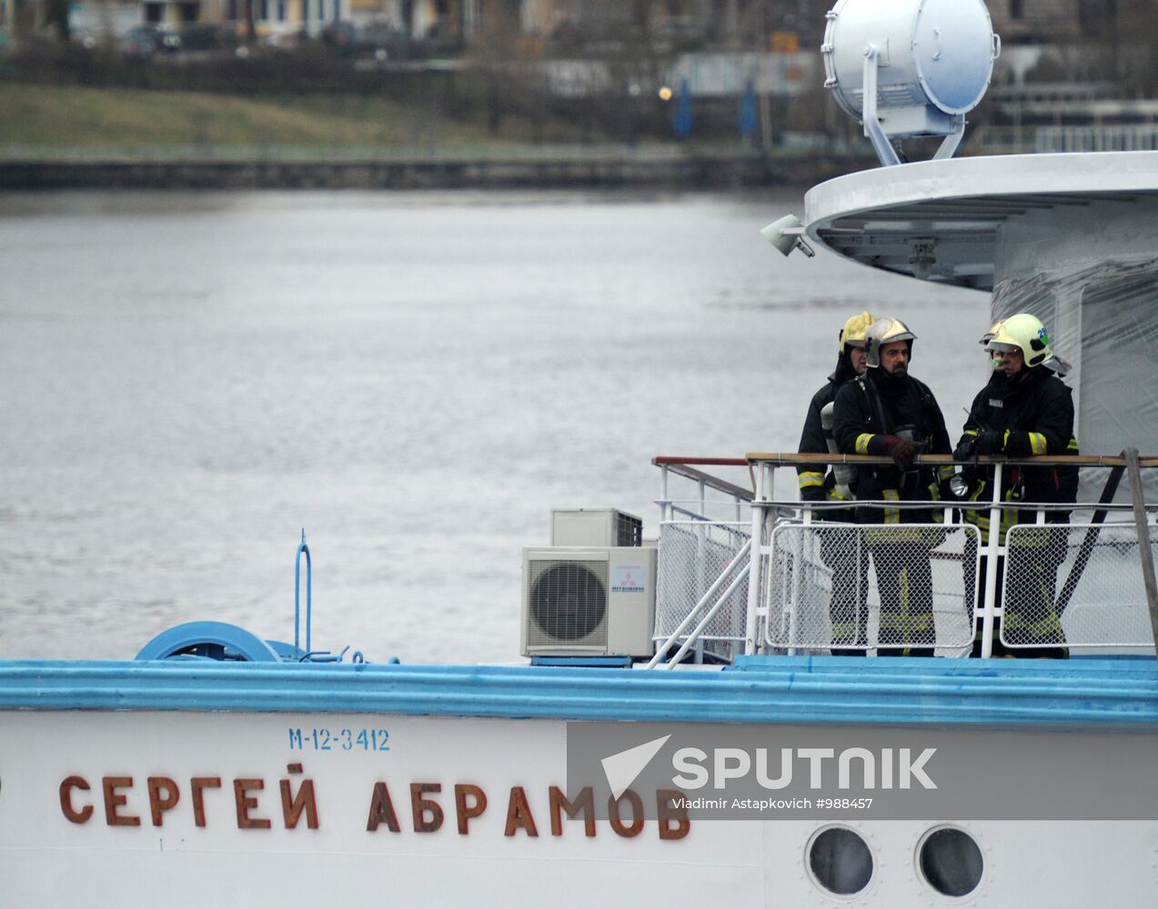 Fire onboard "Sergei Abramov" motor ship in Moscow