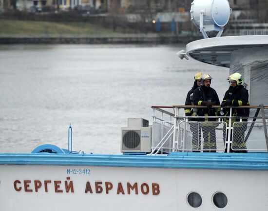 Fire onboard "Sergei Abramov" motor ship in Moscow