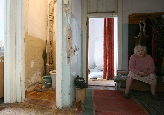 Dilapidated residential buildings in Novosibirsk