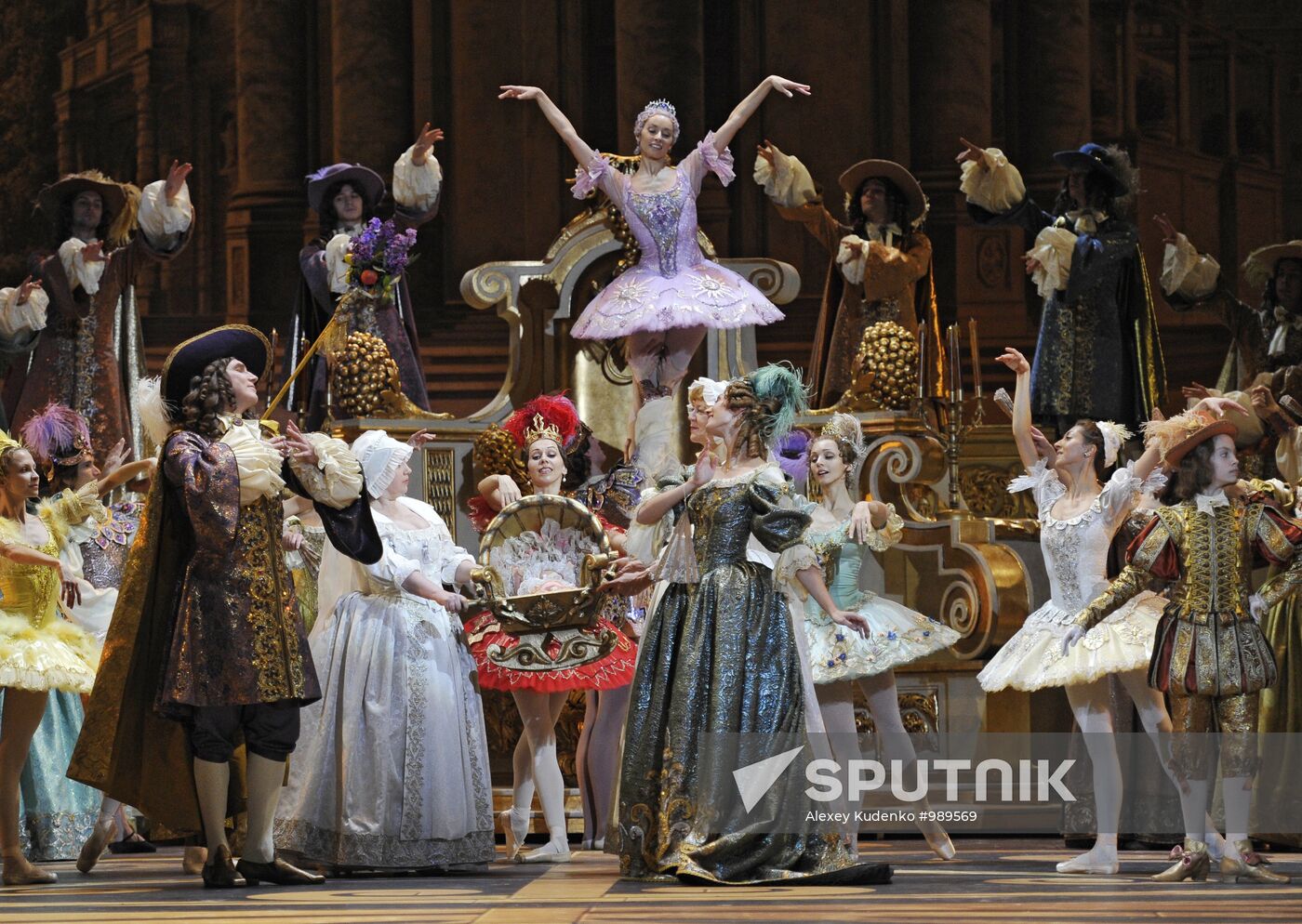 Rehearsal of ballet "Sleeping Beauty" ballet at Bolshoi Theatre
