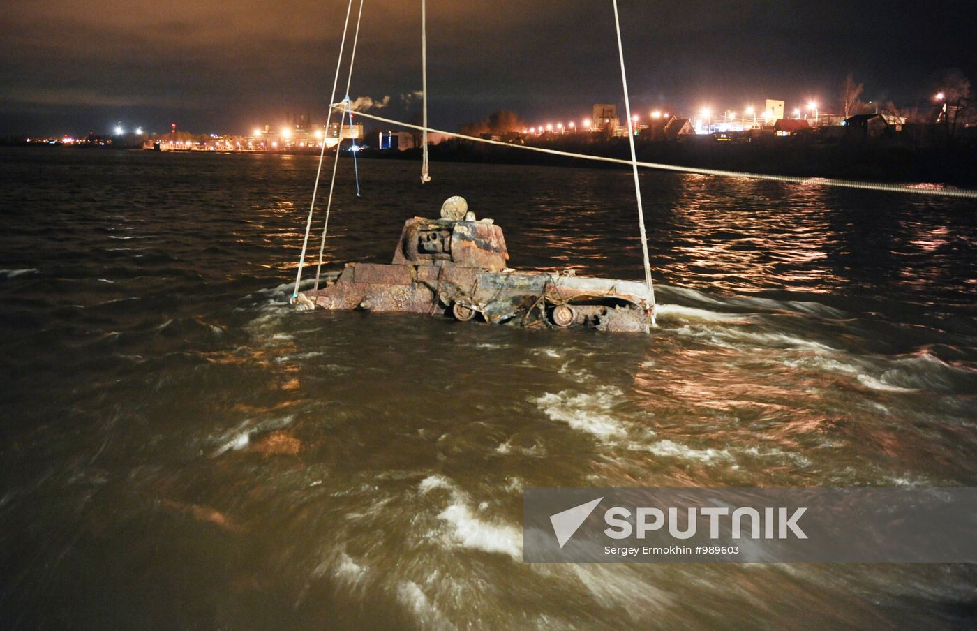 KV-1 tank raised from the bottom of Neva river