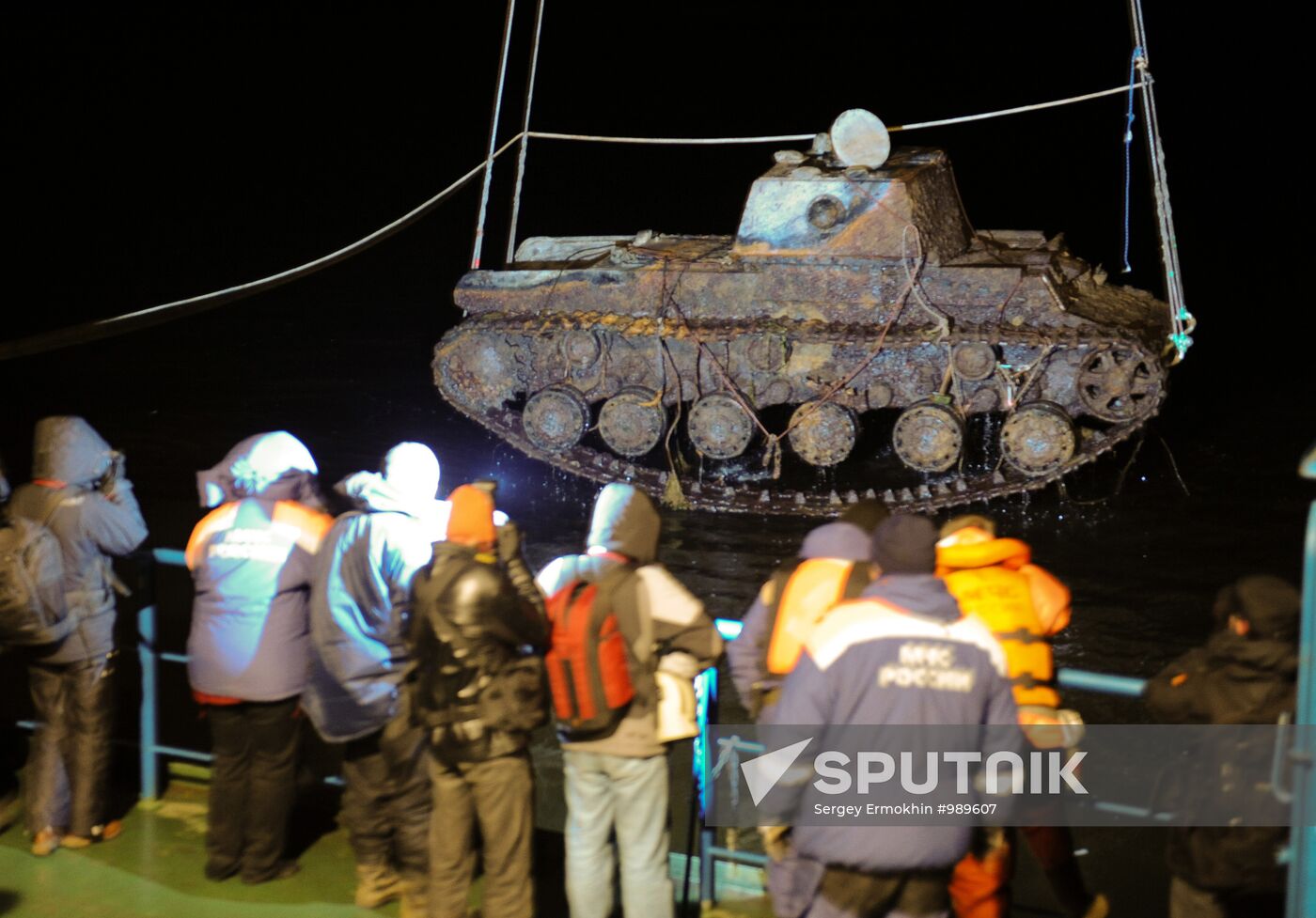 KV-1 tank raised from the bottom of Neva river