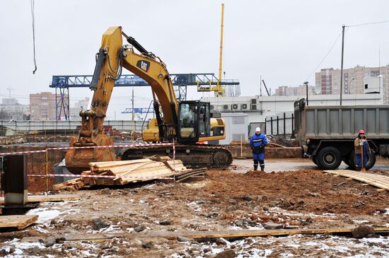 Moscow's Novokosino metro station construction site