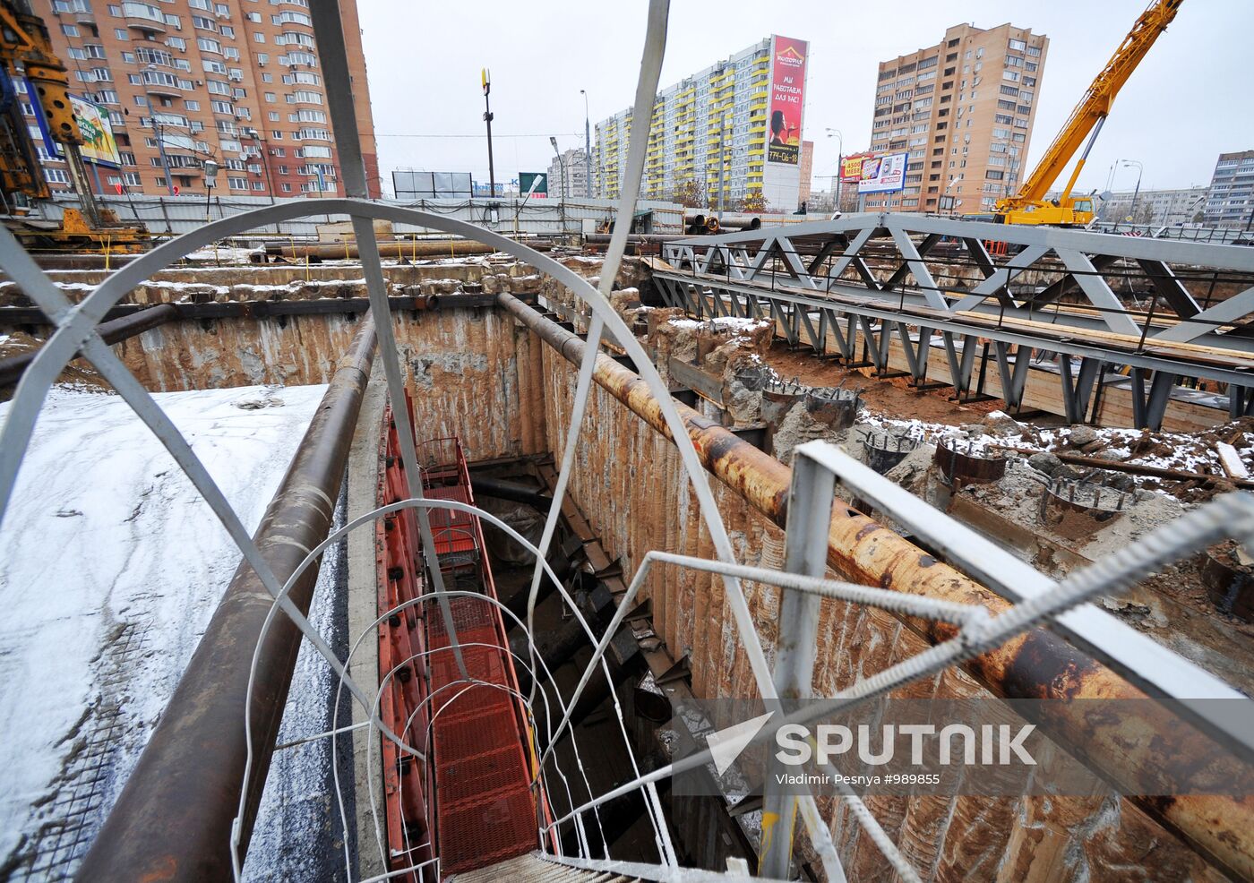 Moscow's Novokosino metro station construction site