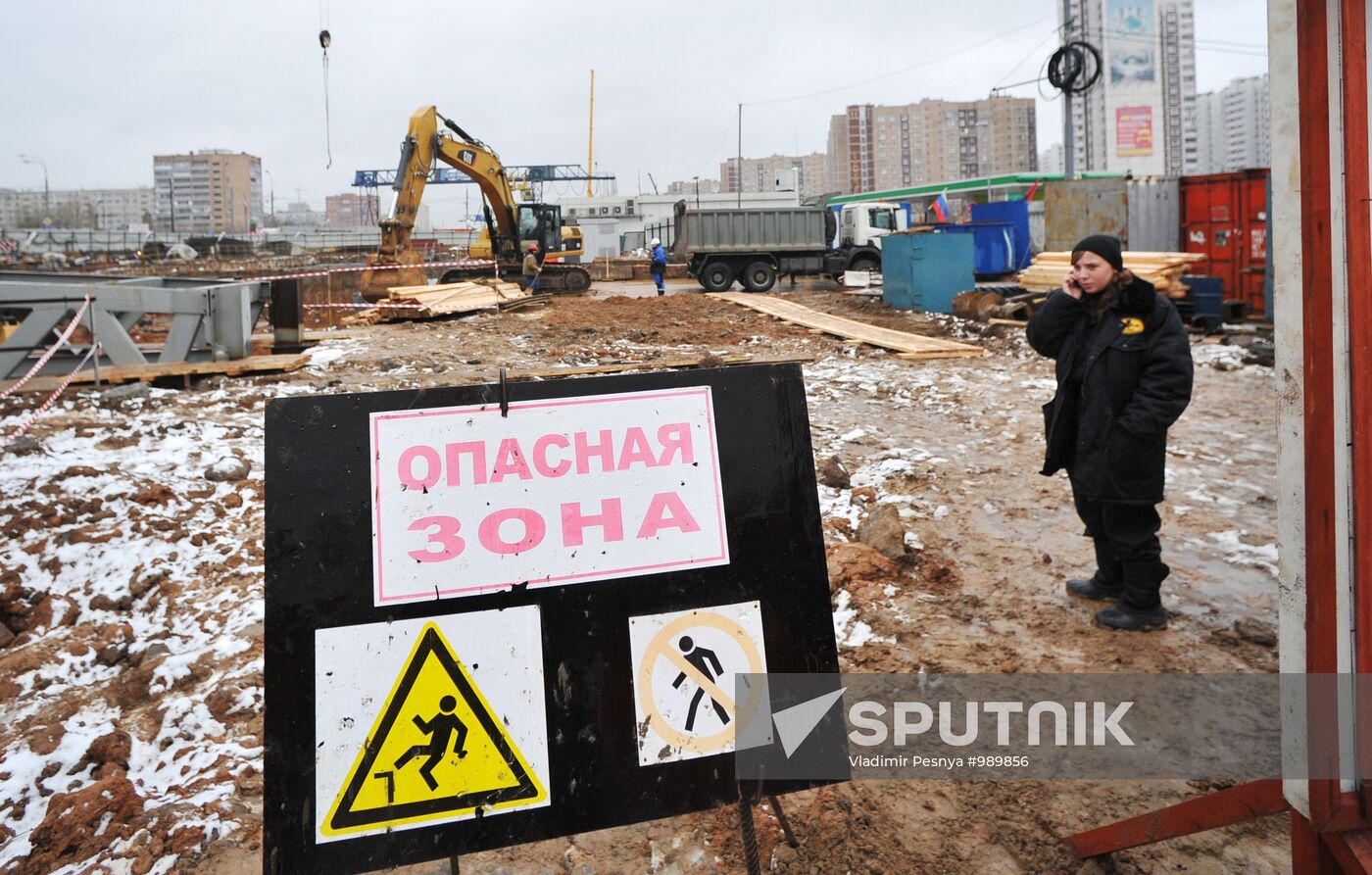 Moscow's Novokosino metro station construction site