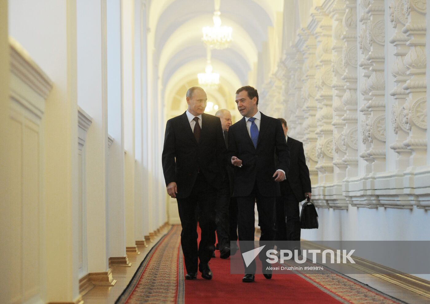 Dmitry Medvedev, Vladimir Putin meet with veterans