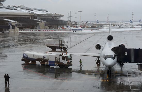 "Yak-42" airplane at Vnukovo international airport