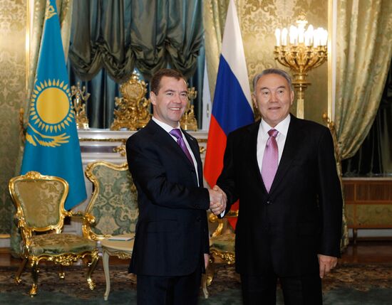 Dmitry Medvedev and Nursultan Nazarbayev meet in Kremlin