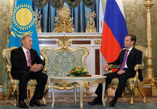 Dmitry Medvedev and Nursultan Nazarbayev meet in Kremlin