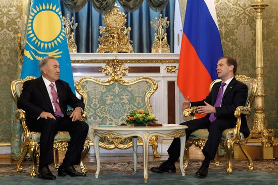 Dmitry Medvedev and Nursultan Nazarbayev meet in Kremlin