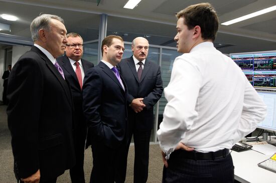 Medvedev, Lukashenko and Nazarbayev visit VTB bank