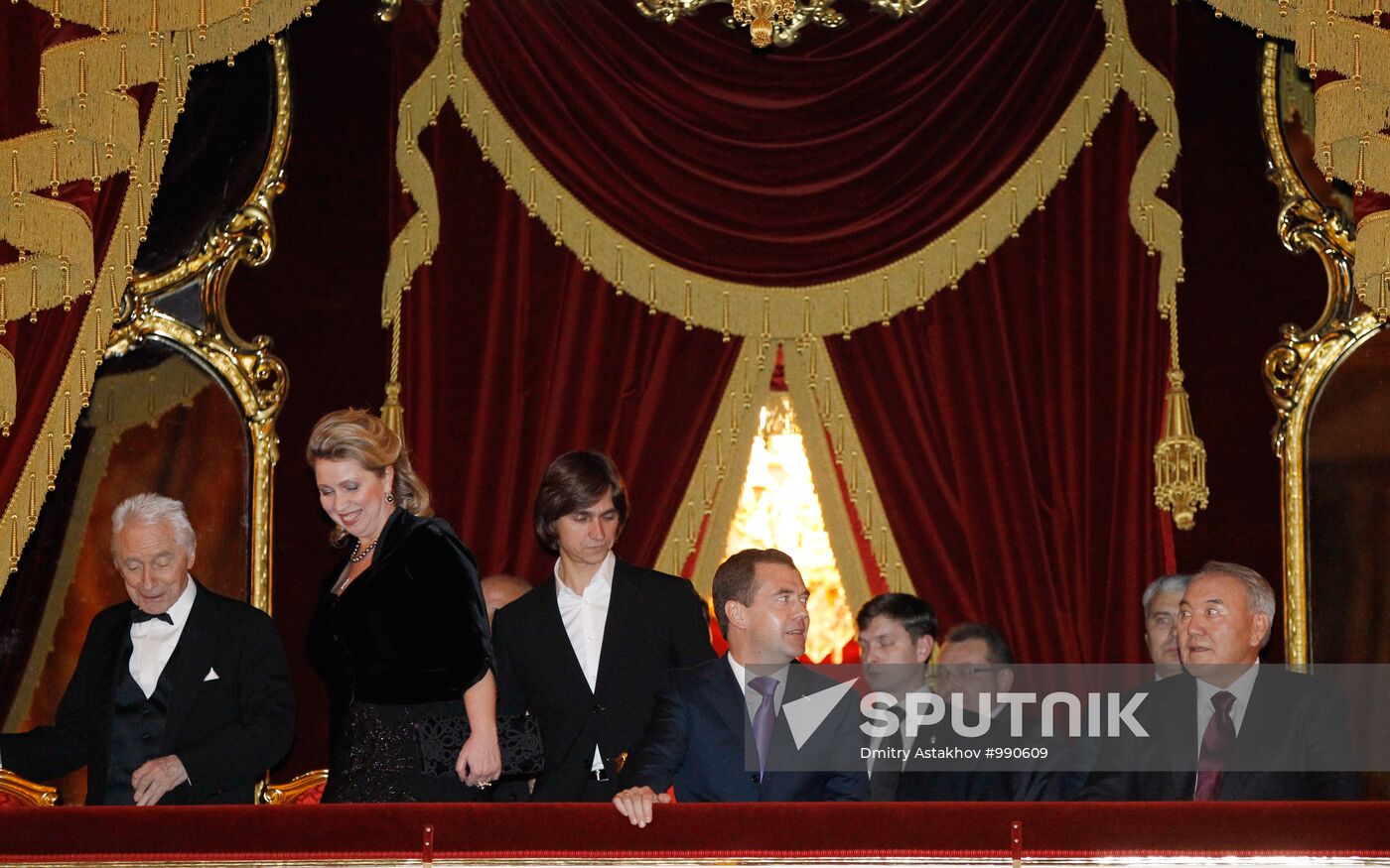 D. Medvedev and N. Nazarbayev at "Sleeping Beauty" premiere