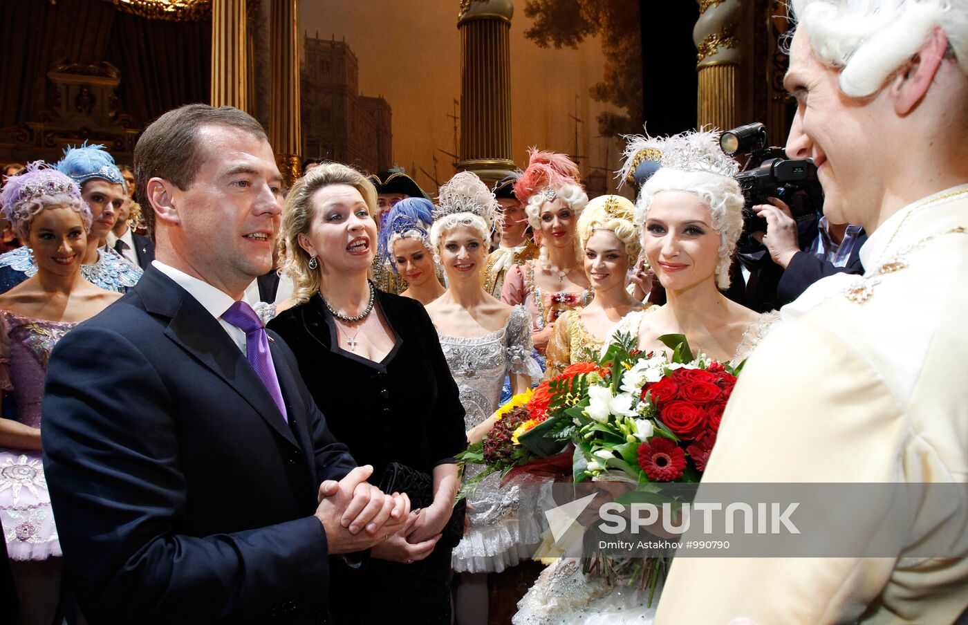 D. Medvedev and N. Nazarbayev at "Sleeping Beauty" premiere