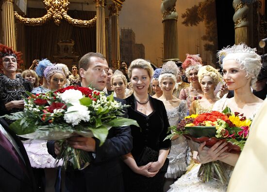 D. Medvedev and N. Nazarbayev at "Sleeping Beauty" premiere