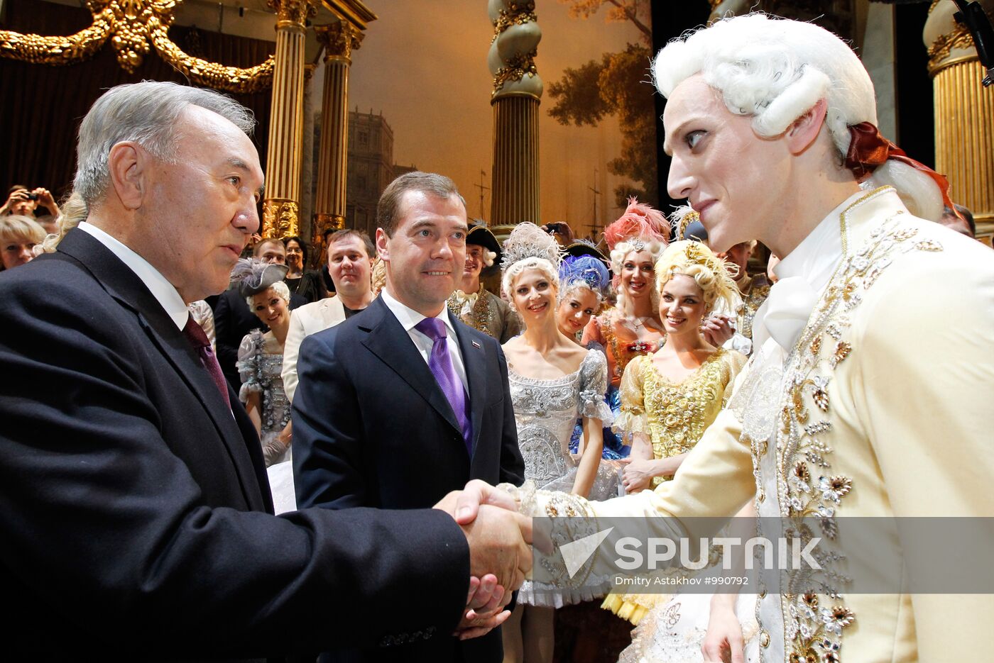 D. Medvedev and N. Nazarbayev at "Sleeping Beauty" premiere