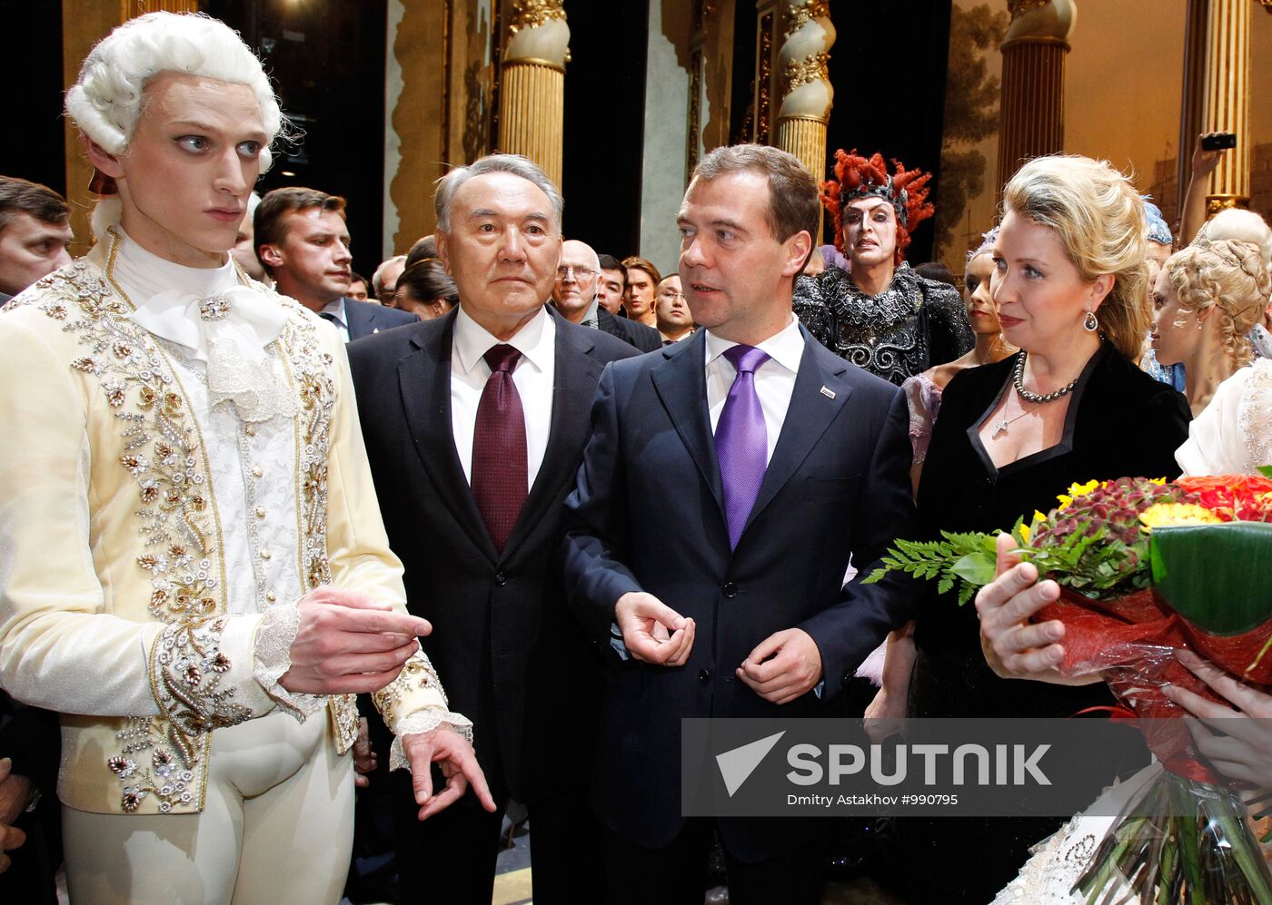 D. Medvedev and N. Nazarbayev at "Sleeping Beauty" premiere