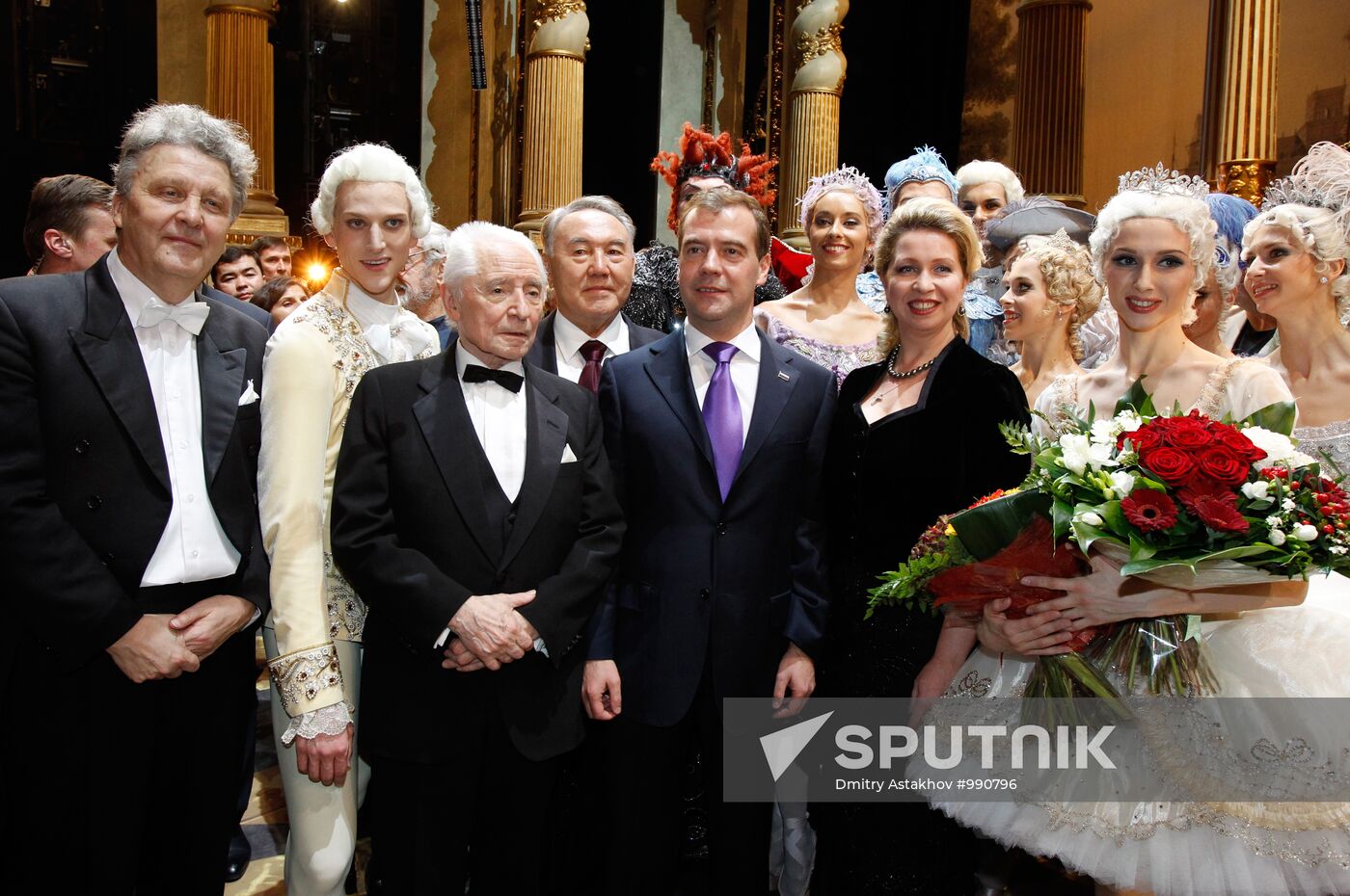 D. Medvedev and N. Nazarbayev at "Sleeping Beauty" premiere