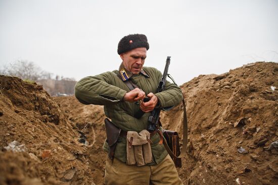 Military-historical reenactment of Stalingrad Battle episode