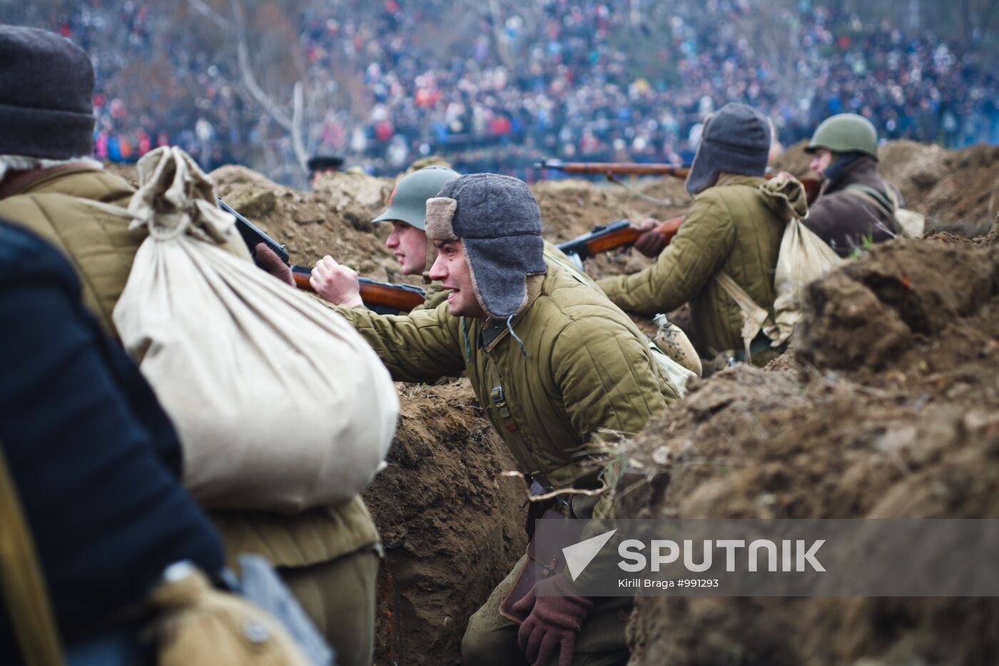 Military-historical reenactment of Stalingrad Battle episode