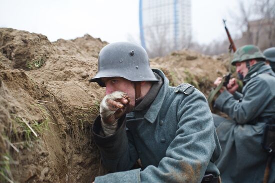 Military-historical reenactment of Stalingrad Battle episode