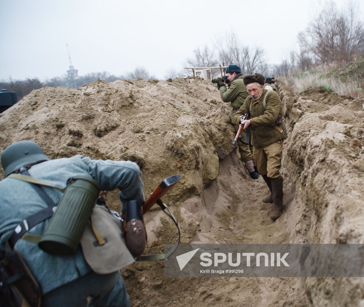 Military-historical reenactment of Stalingrad Battle episode