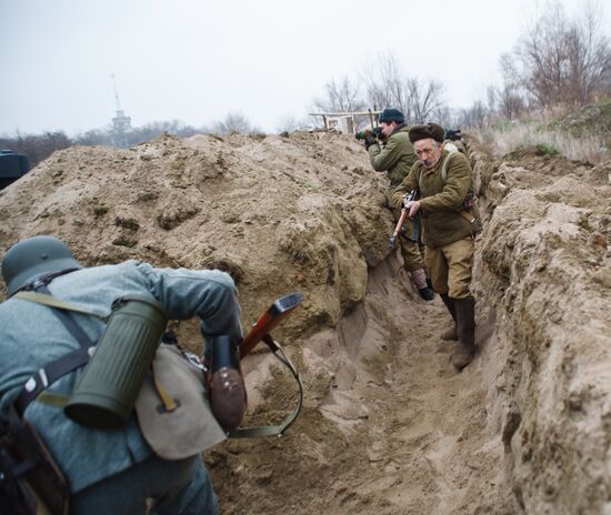 Military-historical reenactment of Stalingrad Battle episode