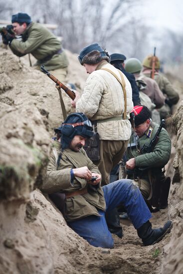 Military-historical reenactment of Stalingrad Battle episode