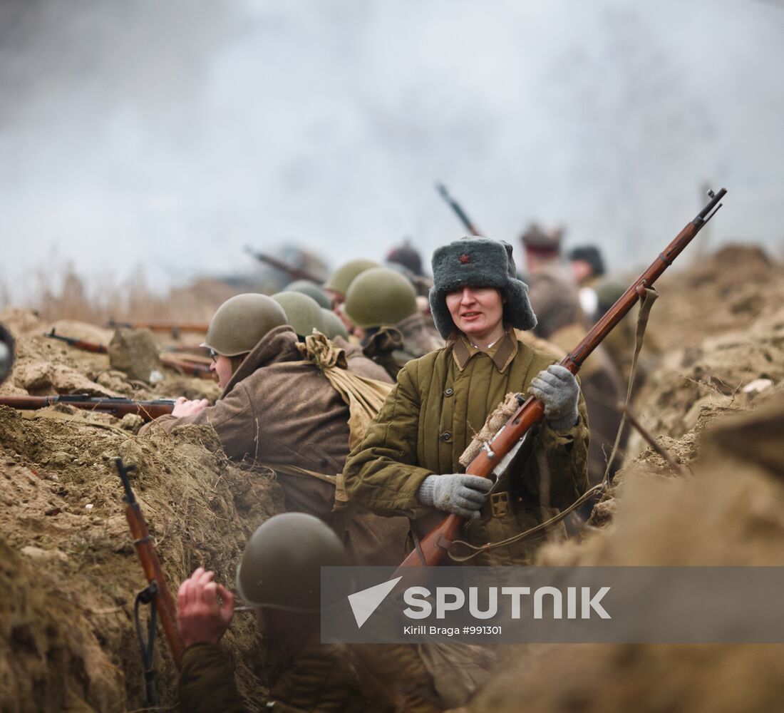 Military-historical reenactment of Stalingrad Battle episode